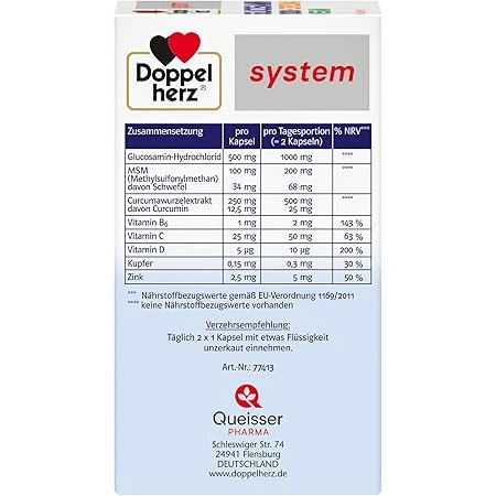 Glucozamina 1000 + Cúrcuma 60 cápsulas, Doppelherz