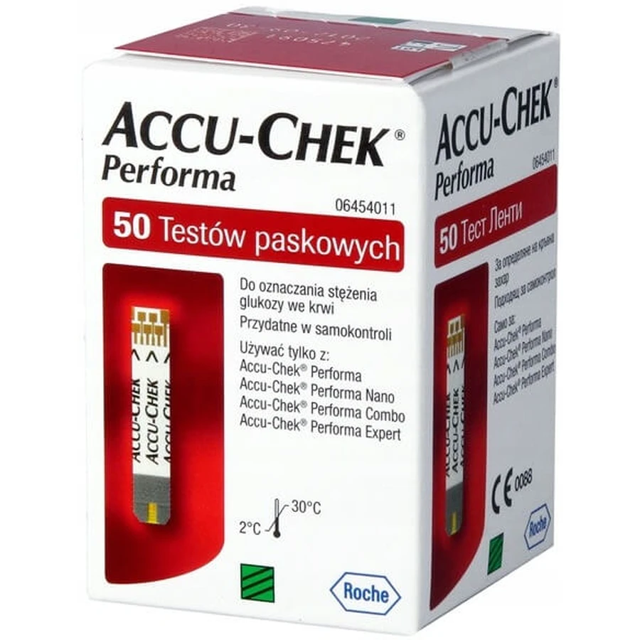 Strisce reattive Accu-Chek Performa per glucometro, 5x50 pezzi, Roche