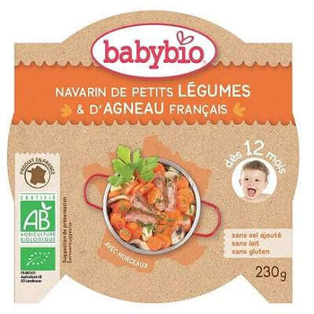 Pire Bio Meniu tocanita din legume si miel, +12luni, 230g, BabyBio