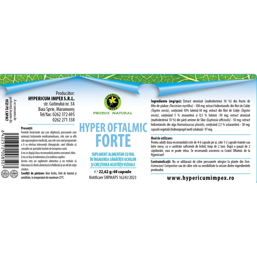 Capsule Hyper Oftalmic Forte, 60 capsule