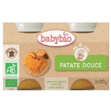 Puré de boniato ecológico, +4 meses, 2x 130g, BabyBio