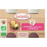 Purea di mele e mirtilli bio, +4 mesi, 2X130g, BabyBio