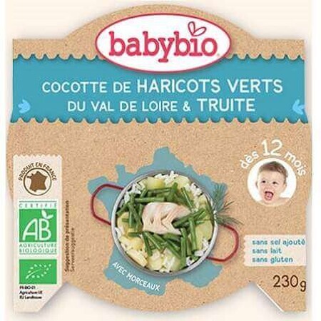 Purea di trota bio con verdure, +12 mesi, 230 g, Babynat