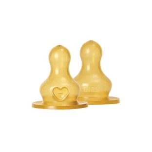 Set de 2 tetinas de látex para biberón, flujo lento, 0 meses+, Baberos