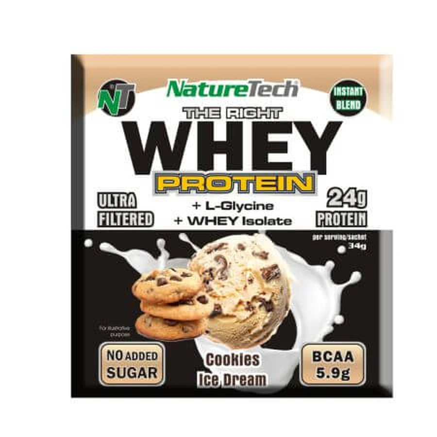 Proteína en polvo 24g Mix Instant, Galletas, 34 g, Nature Tech