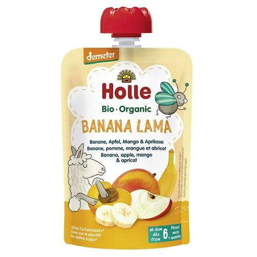 Banane, Apfel, Mango und Aprikose püriert, +6 Monate, 100 g, Holle Babynahrung