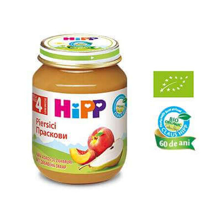 Puré de melocotón, +4 meses, 125 g, Hipp