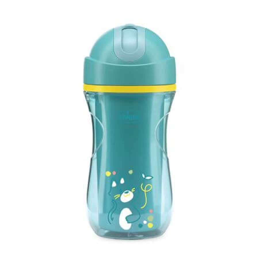 Heat resistant sports stroller with straw, turquoise, 14 months+, 266 ml, Chicco