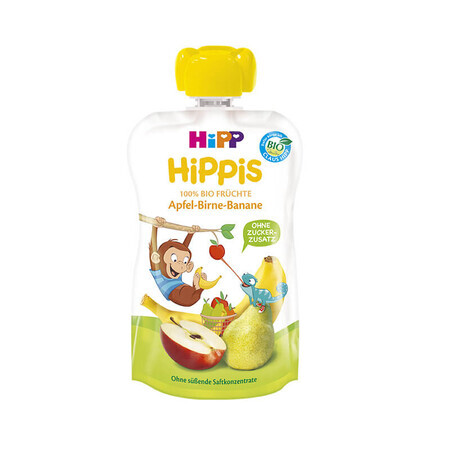 Puré de manzana, pera y plátano HiPPiS, +12 meses, 100 g, Hipp