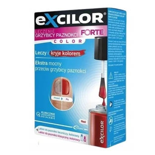 Excilor Forte Color esmalte de uñas rojo, 30 ml + 8 ml