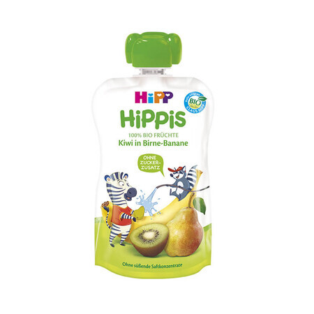 HiPPiS puré de pera, plátano y kiwi, +12 meses, 100 g, Hipp