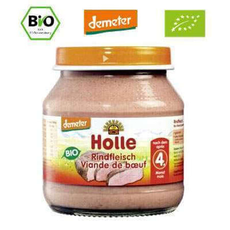 Piure Eco cu carne de vita, +4 luni, 125 g, Holle Baby Food