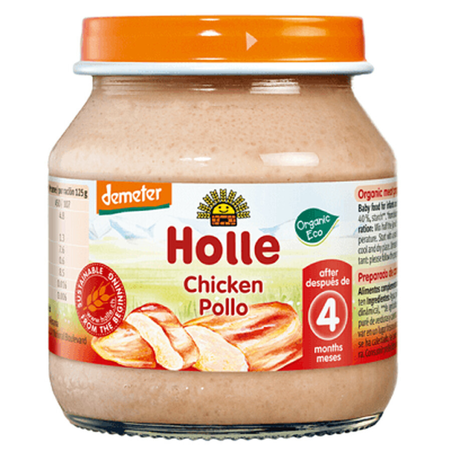 Eco Chicken Puree, +4 months, 125 g, Holle Baby Food