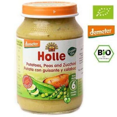 Eco purée de pommes de terre, pois et courgettes, +6 mois, 190 g, Holle Baby Food