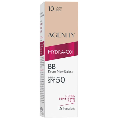 Agenity Hydra-Ox, moisturizing BB cream, SPF 50, 10 light beige, 30 ml + micellar cleansing gel, 40 ml free of charge