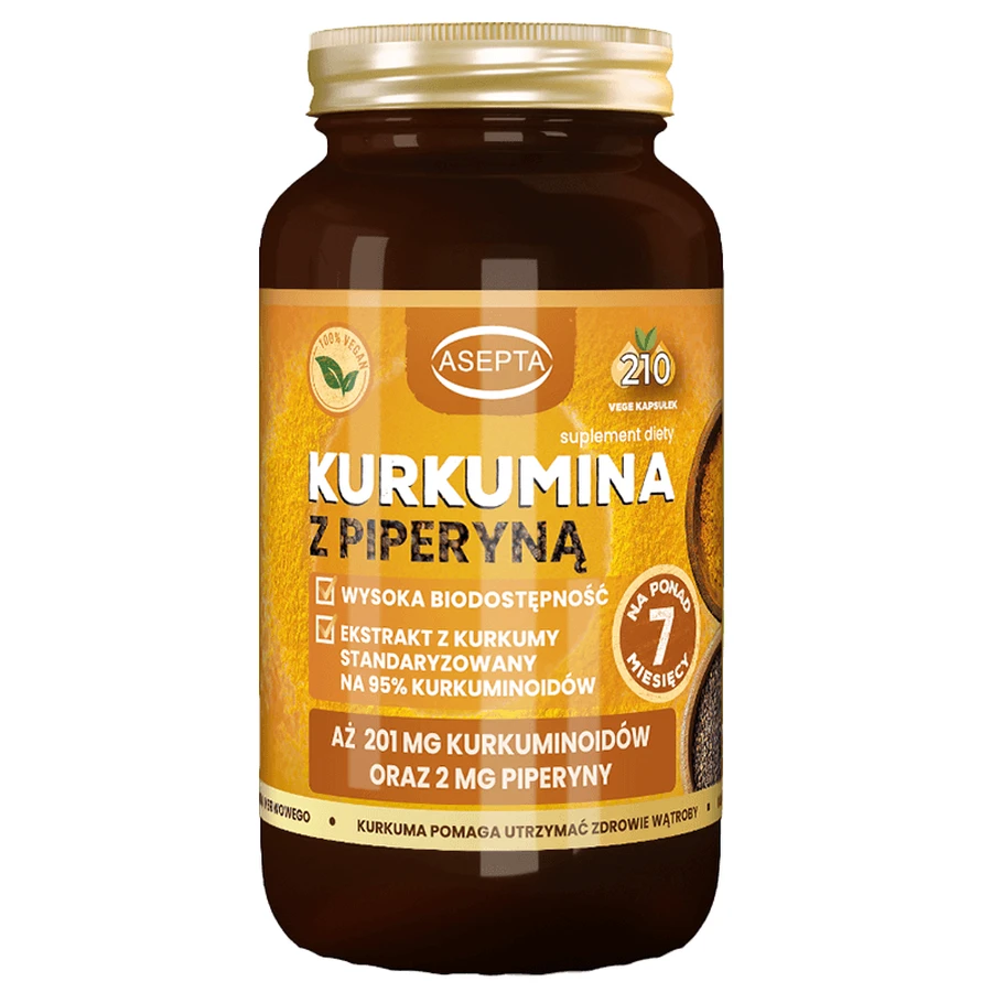 Curcumine avec Pipérine, 210 gélules