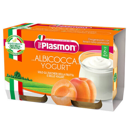 Aperitivo de albaricoque y yogur, +6 meses, 2x120 g, Plasmon