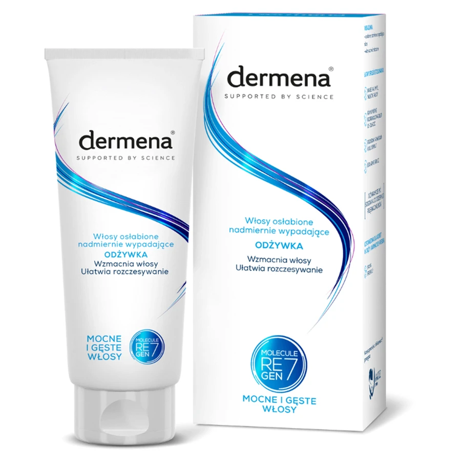 Set de cuidado capilar Dermena, acondicionador fortalecedor del cabello, 200 ml + champú para cabello graso, 200 ml + suero estimulante del crecimiento capilar, 50 ml gratis