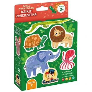 CzuCzu Wild Animals, puzzle-uri progresive pentru copii, de la 2 ani, 29 elemente