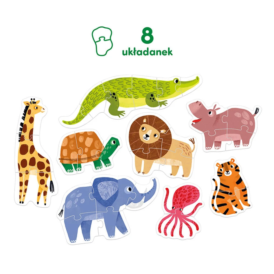 CzuCzu Wilde dieren, progressieve puzzels voor kinderen, vanaf 2 jaar, 29 elementen