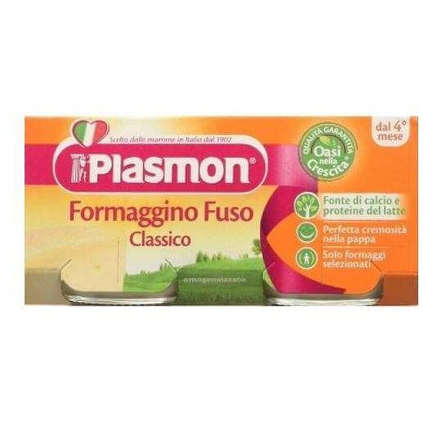 Plasmon Omogeneizzato Formaggino Fuso 4m+, 2 x 80g