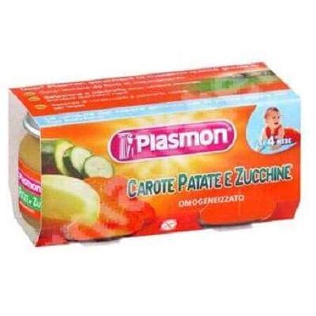 Gehomogeniseerde aardappelpuree en courgette, +4 maanden, 2x 80g, Plasmon