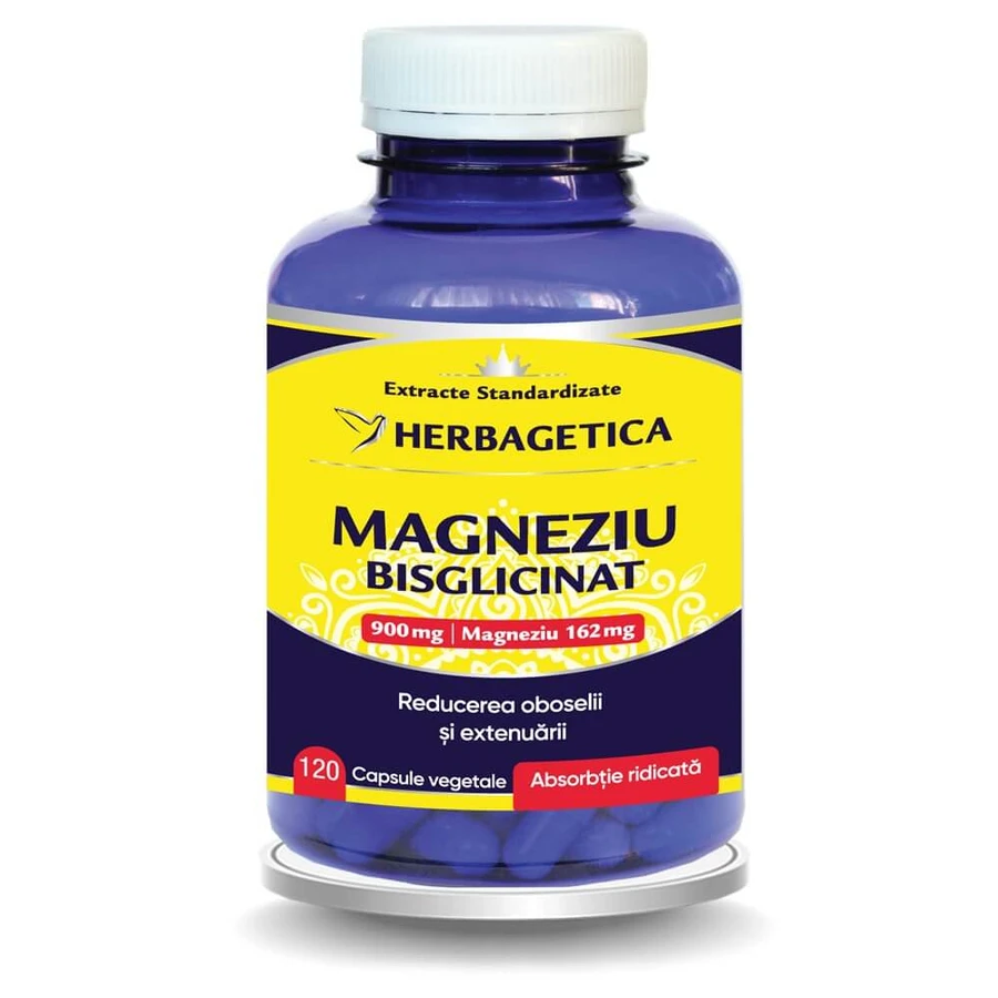 Magnesiumbisglycinaat, 120 vegetarische capsules, Herbagetica