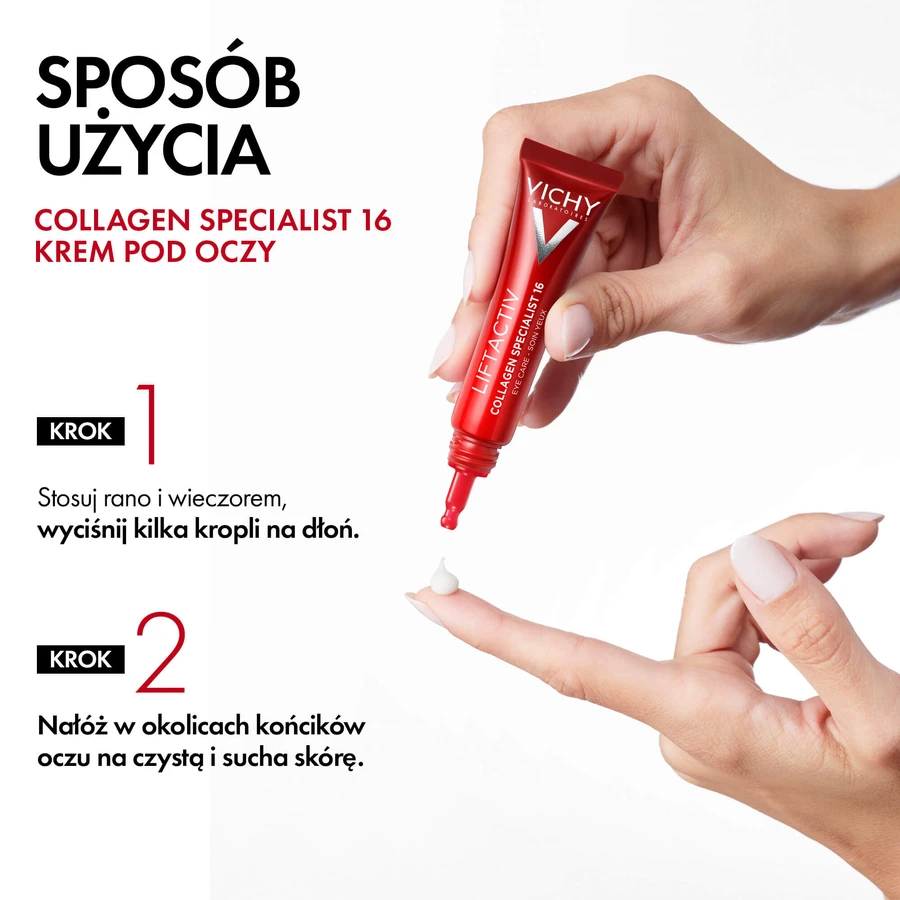 Vichy Liftactiv Collagen Specialist set, anti-wrinkle cream, all skin types, 50 ml + eye cream, 15 ml + light fluid SPF 50+, 15 ml + cosmetic bag free of charge