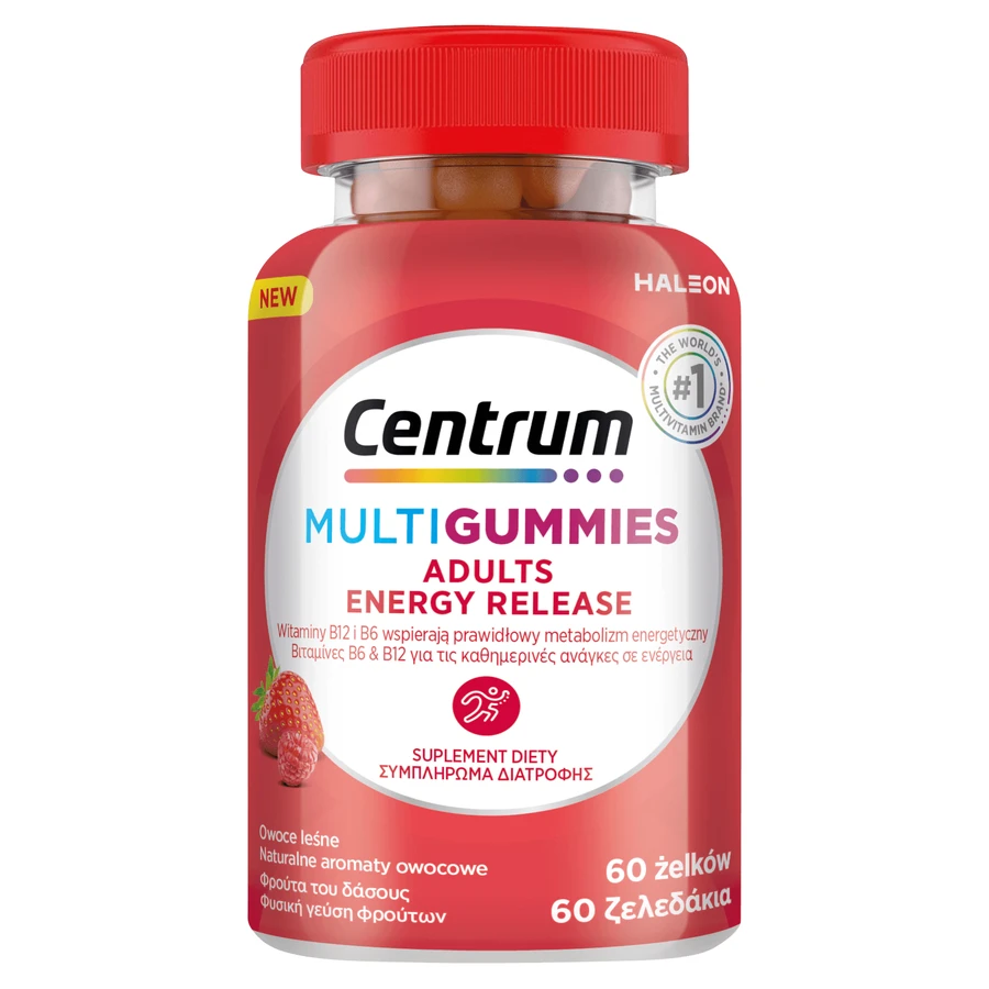 Centrum MultiGummies Adult Energy Release, boabe de jeleu, 60 bucăți