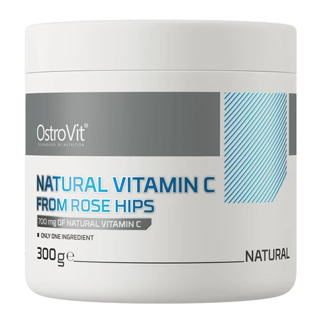 OstroVit Natural Vitamin C from Rose Hips, vitamina C natural de rosa mosqueta, 300 g