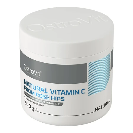OstroVit Natural Vitamin C from Rose Hips, vitamina C natural de rosa mosqueta, 300 g