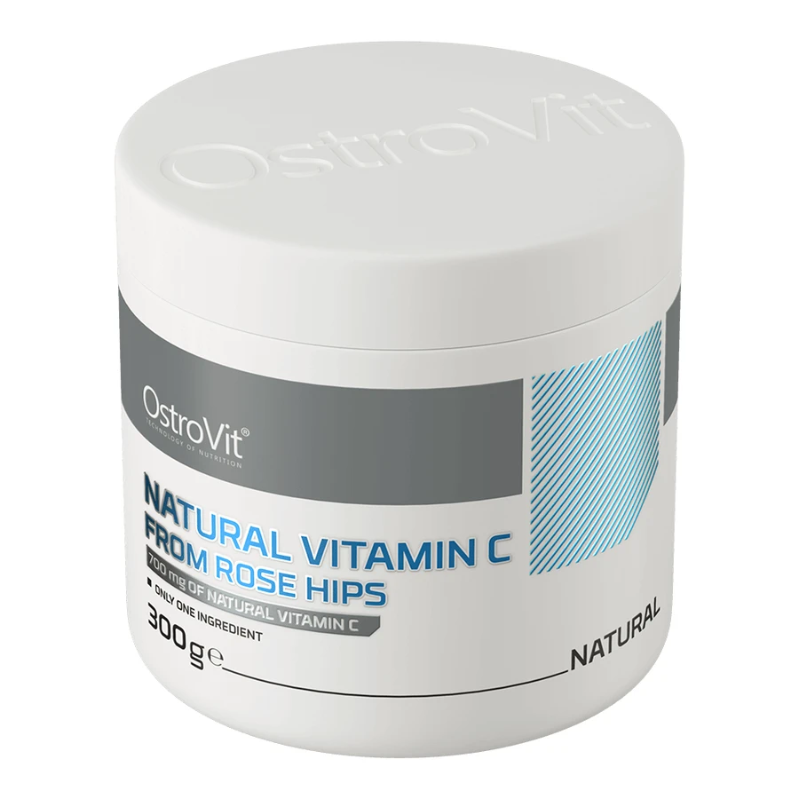 OstroVit Natural Vitamin C from Rose Hips, vitamina C natural de rosa mosqueta, 300 g