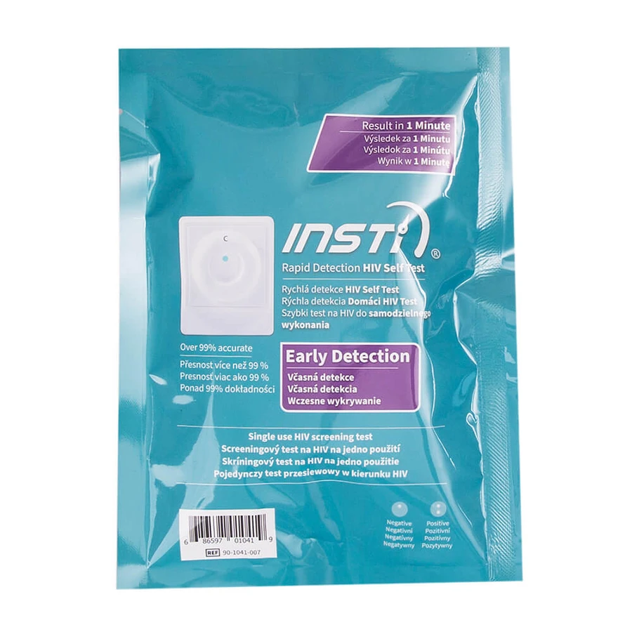 Insti Rapid Detection HIV Self Test, test rapid de sânge la domiciliu pentru detectarea HIV, 1 buc
