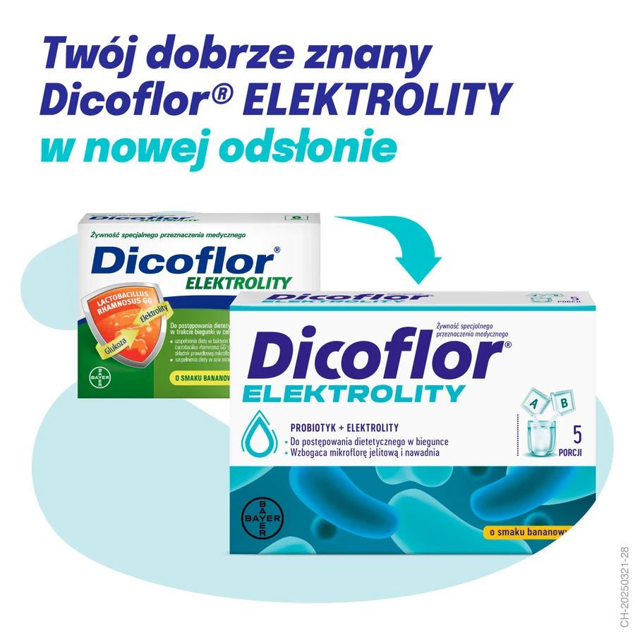 Dicoflor Elektrolity, pentru copii și adulți, aromă de banane, 10 pliculețe