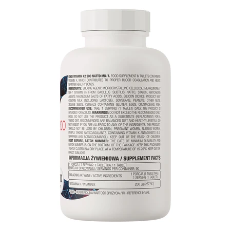 OstroVit Vitamine K2 200 Natto MK-7, 90 comprimés