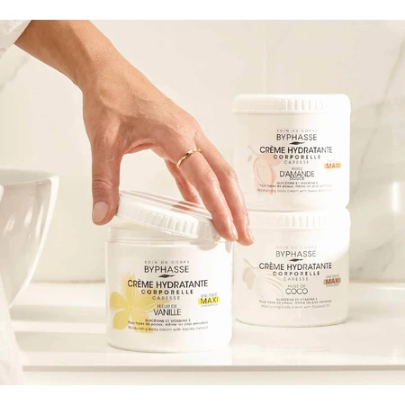 Byphasse, moisturizing body cream with vanilla extract, 500 ml