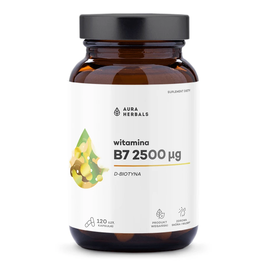 Aura Herbals Vitamina B7 2500 µg, biotină, 120 capsule