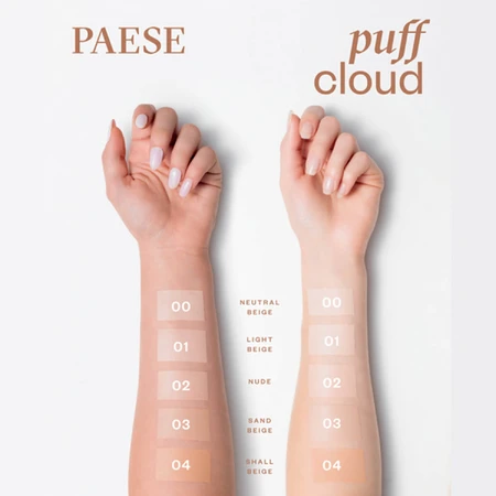 Paese Puff Cloud, satin face foundation with blur effect, 04 Shell Beige, SPF 20, 37 ml.