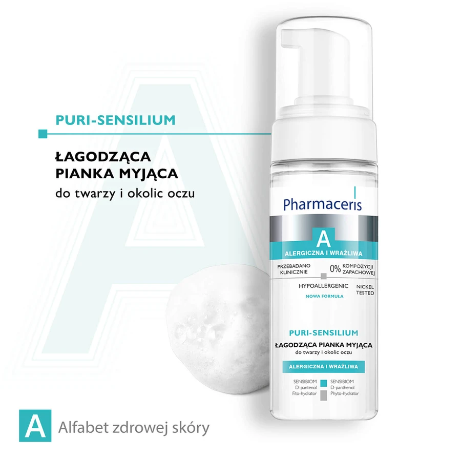 Pharmaceris A Puri-Sensilium, łagodząca pianka myjąca do twarzy i okolic oczu, 150 ml: ceny i cechy