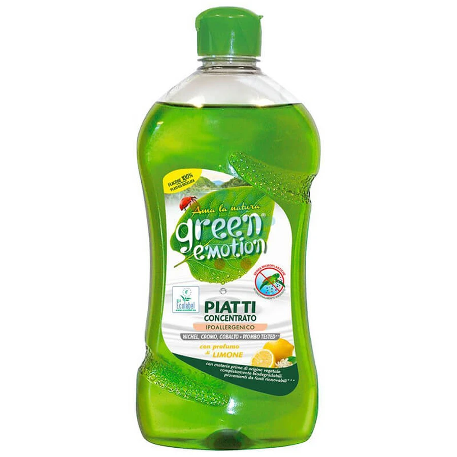 Green Emotion, gel lavavajillas ultraconcentrado, hipoalergénico, limón, 500 ml