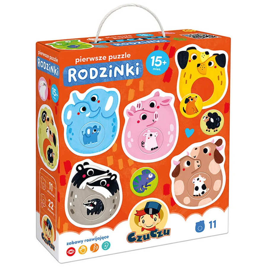 CzuCzu First Puzzle Families, puzzles para niños, a partir de 15 meses, 22 elementos