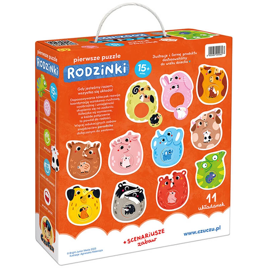 CzuCzu First Puzzle Families, puzzles para niños, a partir de 15 meses, 22 elementos