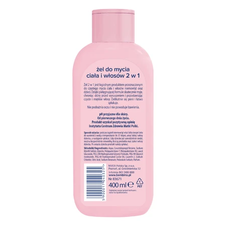 Bambino, gel lavacabeza y cuerpo 2en1, desde el primer día de vida, 400 ml