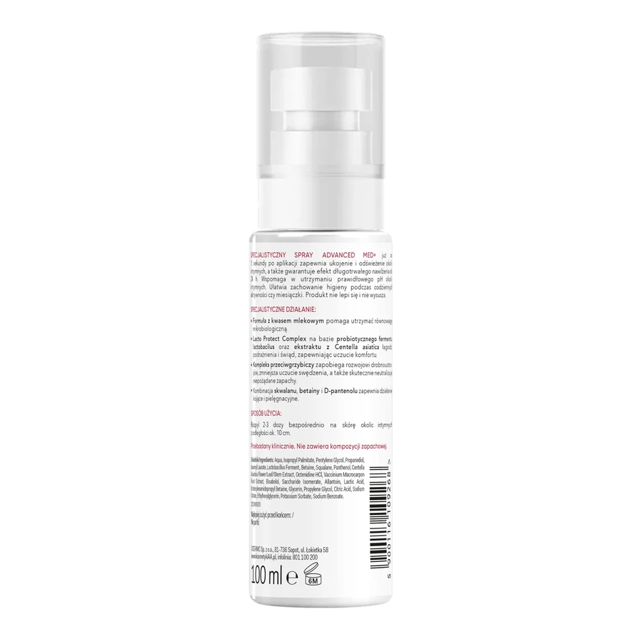 AA Intymna Advanced Med+, specjalistyczny spray do higieny intymnej, 100 ml: ceny i cechy
