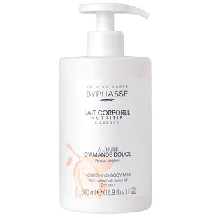Byphasse, leche corporal nutritiva con aceite de almendras dulces, piel seca, 500 ml