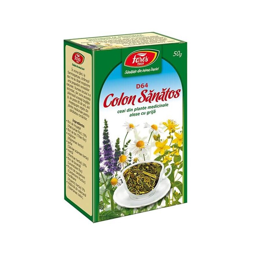 Té saludable para el colon, D64, 50 g, Fares