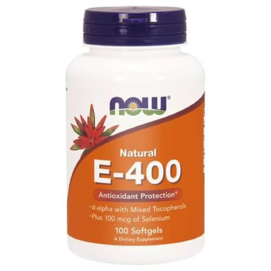 NOW FOODS E-400 Vitamine E 400 + Selenium, 100 capsules