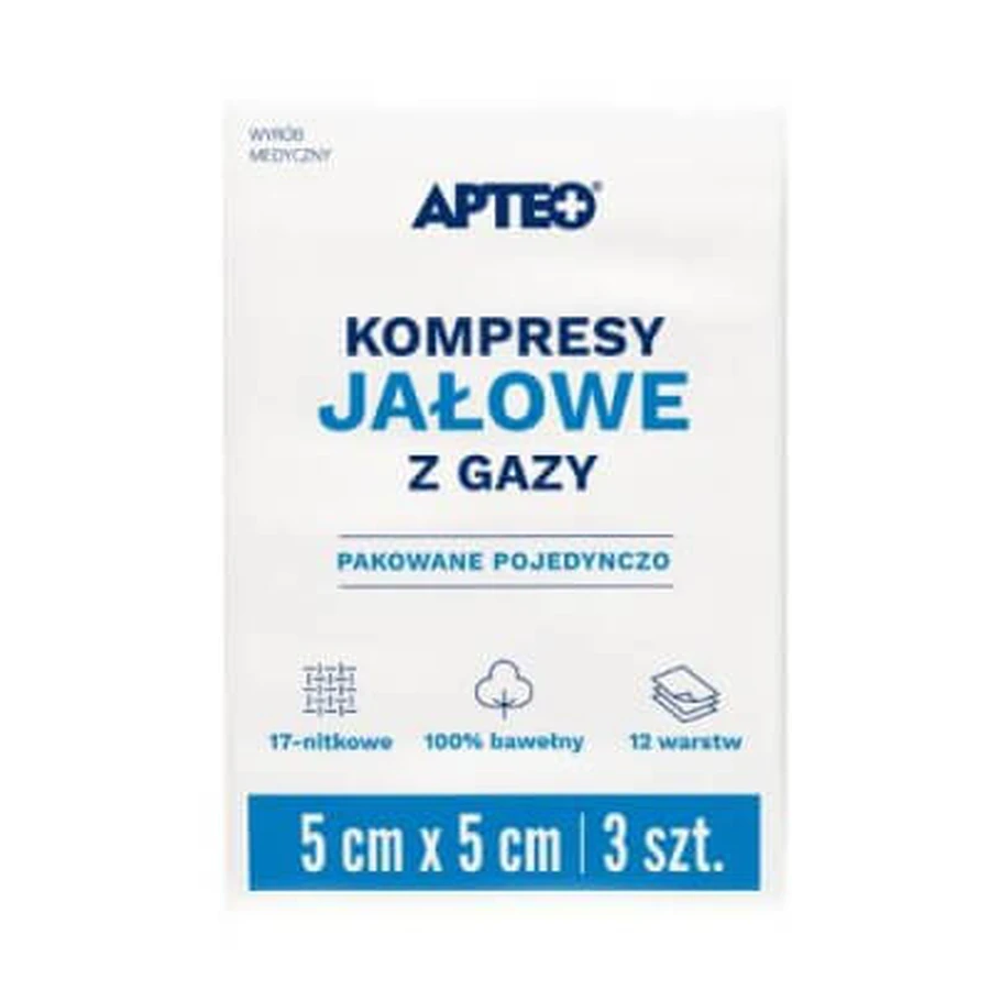 APTEO CARE tamponi di garza sterile 5x5cm, 3 pezzi