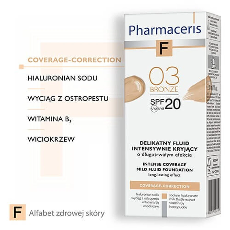 PHARMACERIS F Fluido Cubriente Intensivo "03" con SPF20 - 30 ml