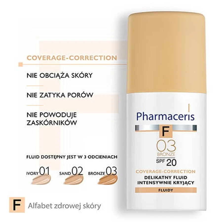 PHARMACERIS F Fluido Cubriente Intensivo "03" con SPF20 - 30 ml